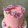 tarta rosa flores lila 2 Tarta personalizada con Flores