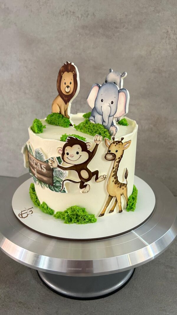 Tarta Primer Cumpleaños Animales de la Selva