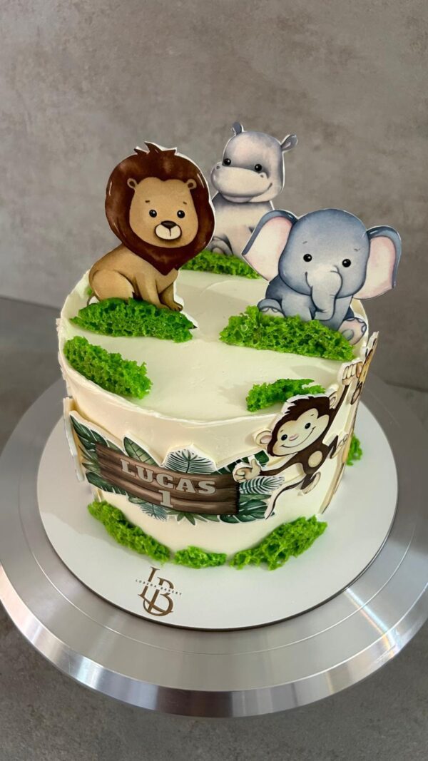 Tarta Primer Cumpleaños Animales de la Selva