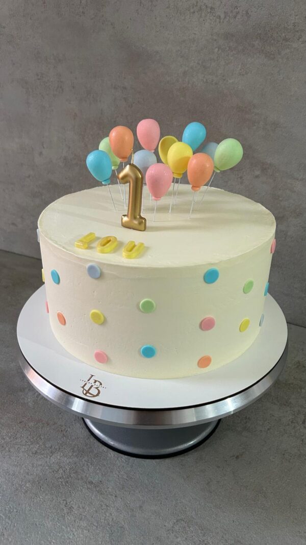 Tarta Primer Cumpleaños con Globos