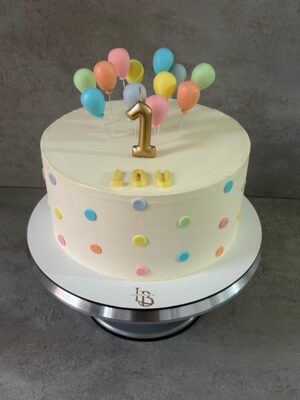 Tarta Primer Cumpleaños con Globos