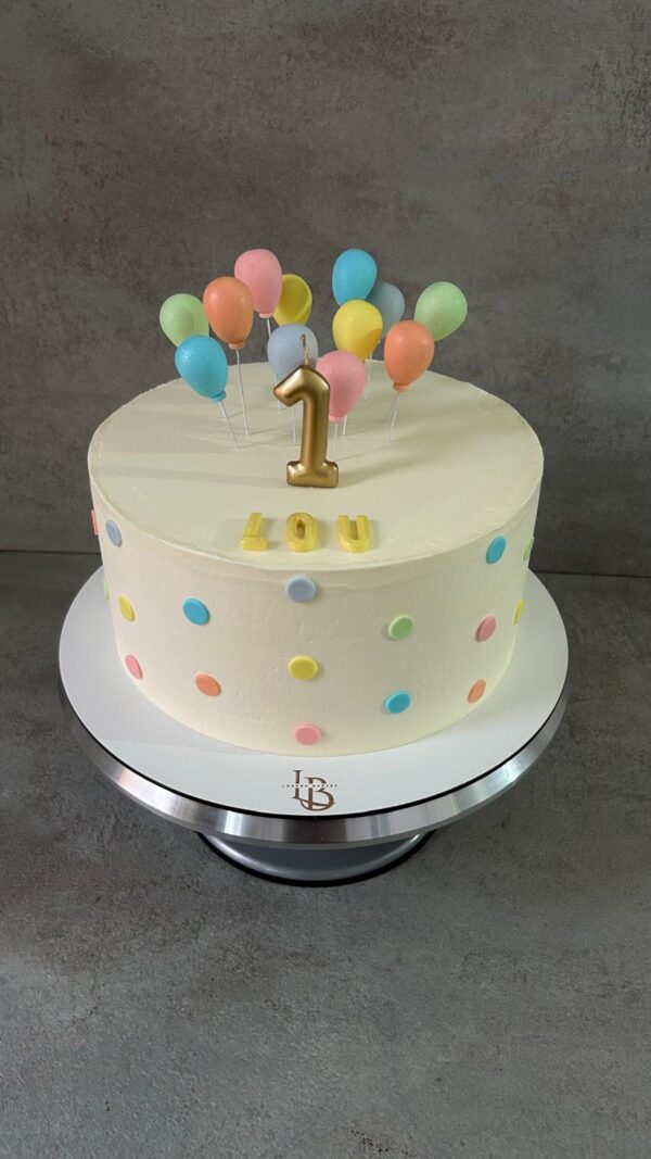 Tarta Primer Cumpleaños con Globos