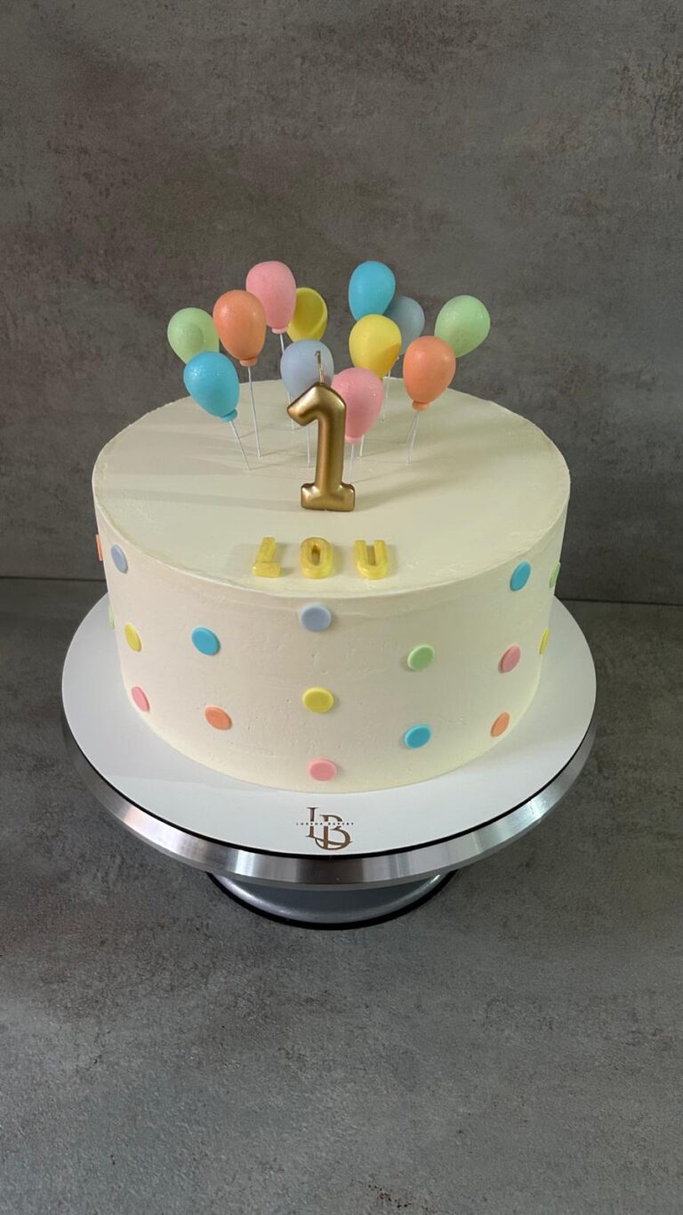 Tarta Primer Cumpleaños con Globos