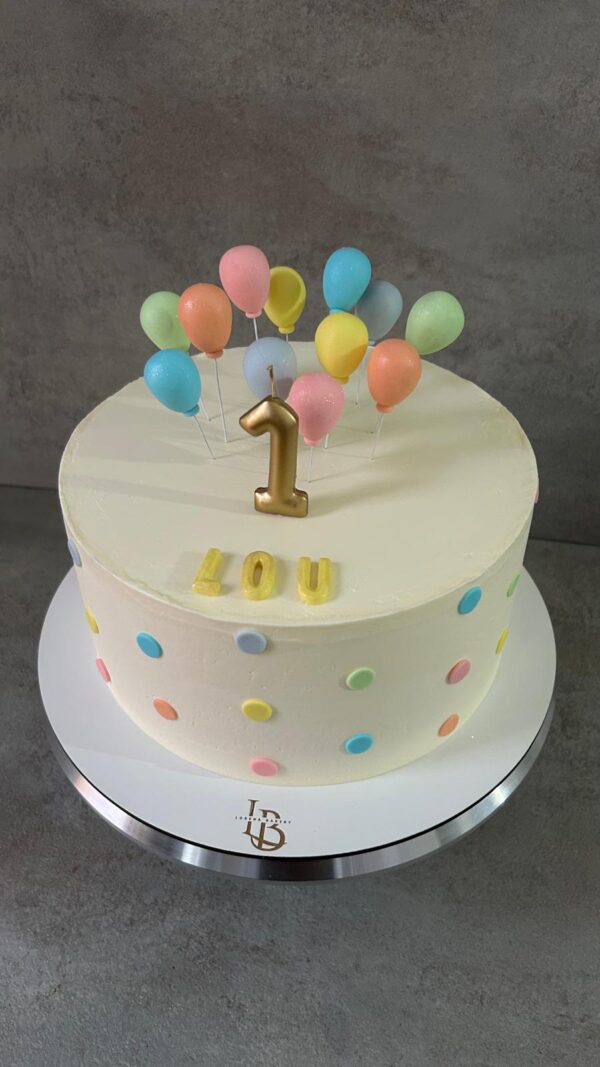 Tarta Primer Cumpleaños con Globos