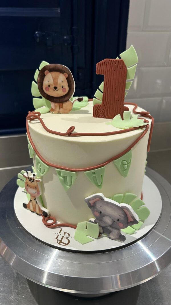 Tarta Primer Cumpleaños Animales de la Selva