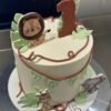 Tarta Primer Cumpleaños Animales de la Selva