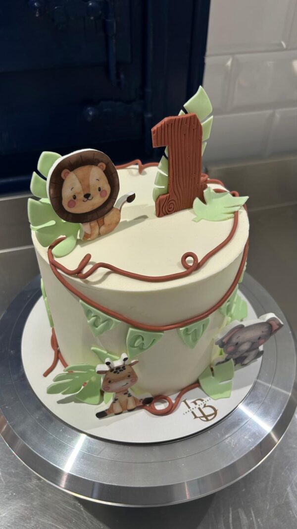 Tarta Primer Cumpleaños Animales de la Selva