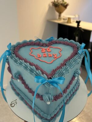 Baby Blue Heart Cake