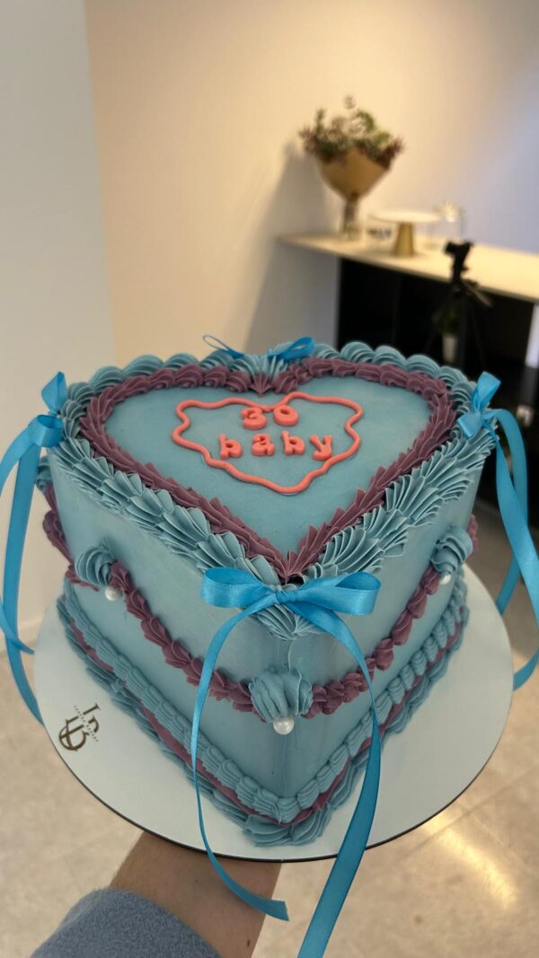 Baby Blue Heart Cake
