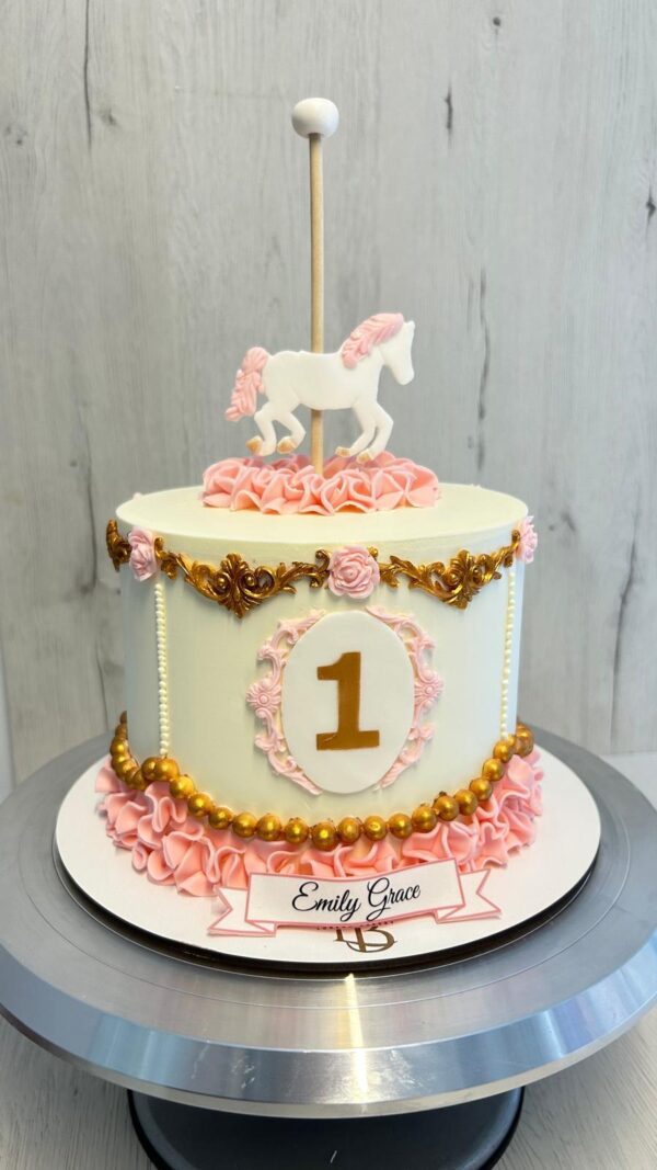 Tarta Primer Cumpleaños Carrusel Clásico