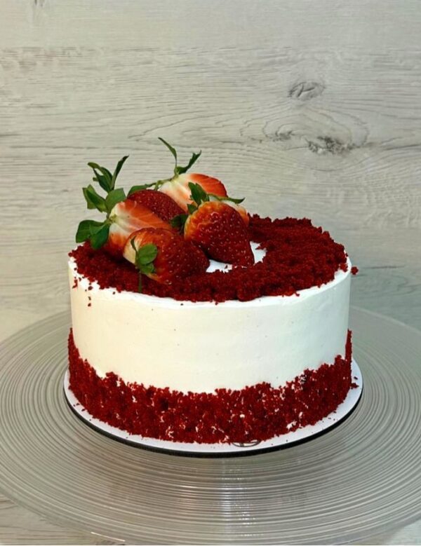 Tarta Red Velvet Fresas XS