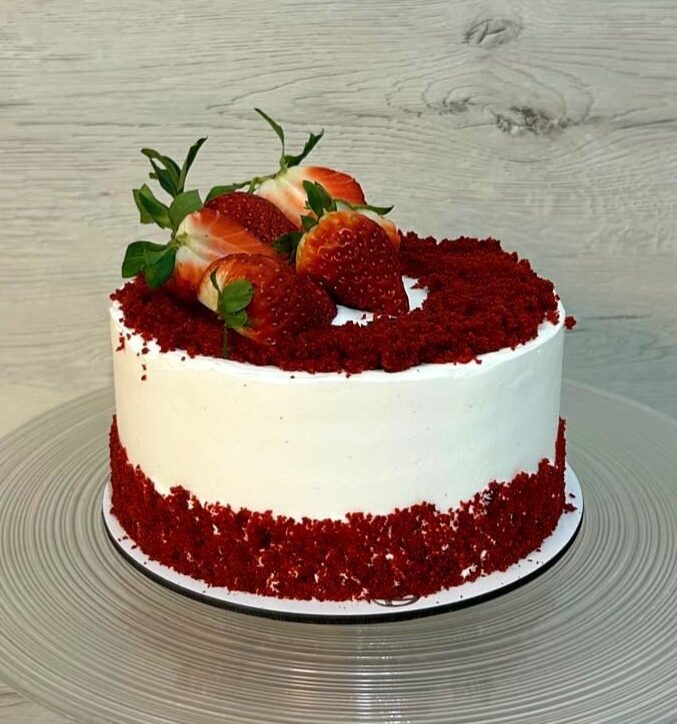 Tarta Red Velvet Fresas XS