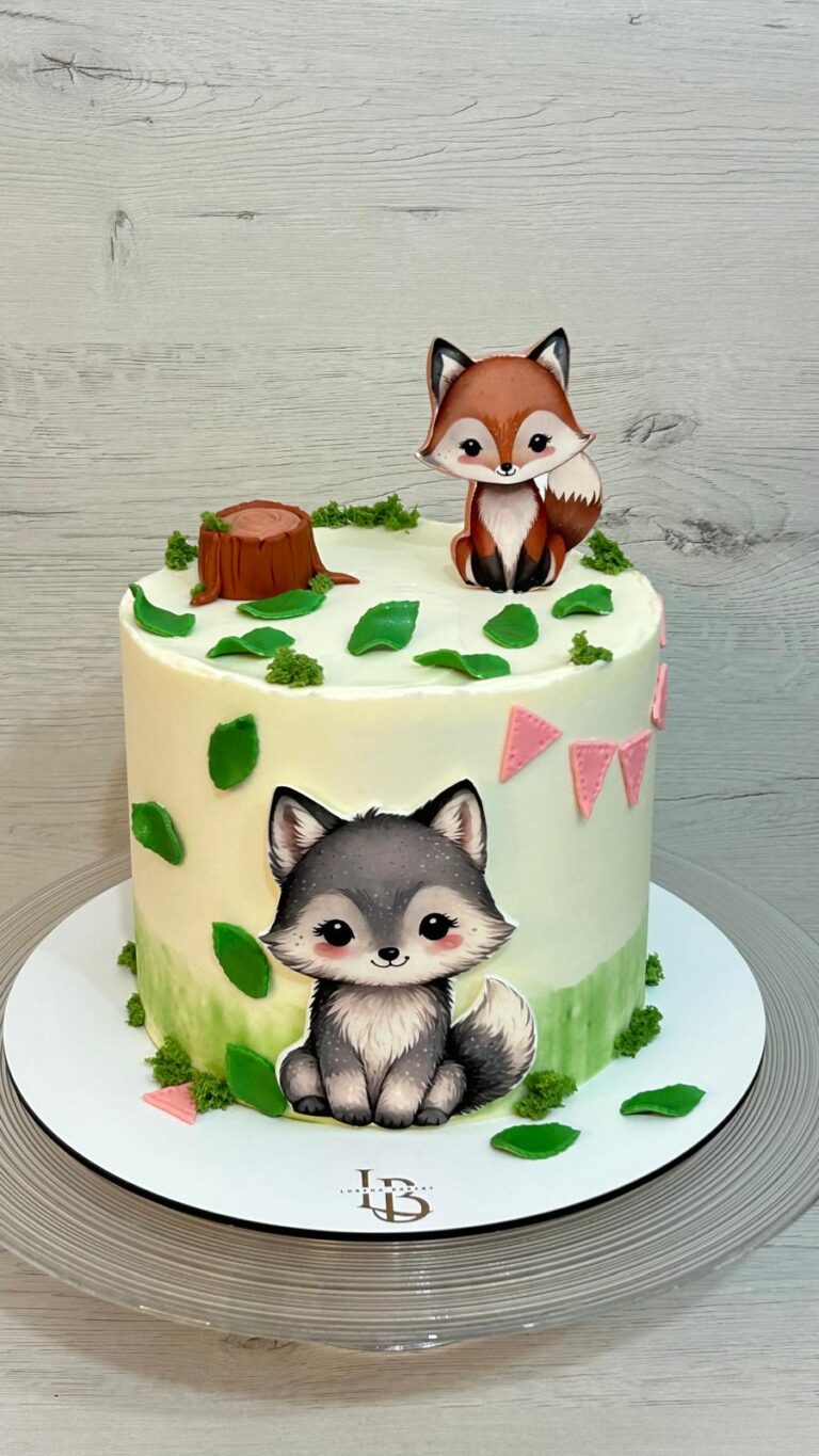 Tarta Infantil Bosque – Zorrito y Lobito