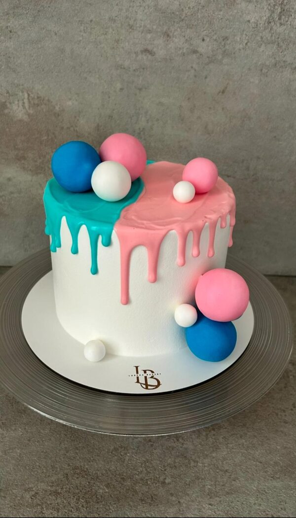 Tarta Revelación de Género Drip Rosa y Azul
