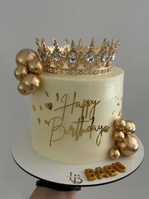 corona oro cake Tarta personalizada
