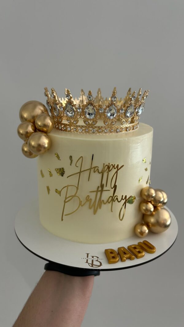 corona oro cake Tarta personalizada