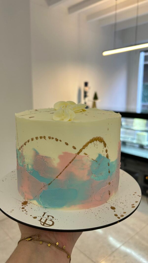 Tarta Revelación de Género Acuarela Rosa y Azul