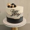 Tarta Elegance Black & Gold Happy Birthday